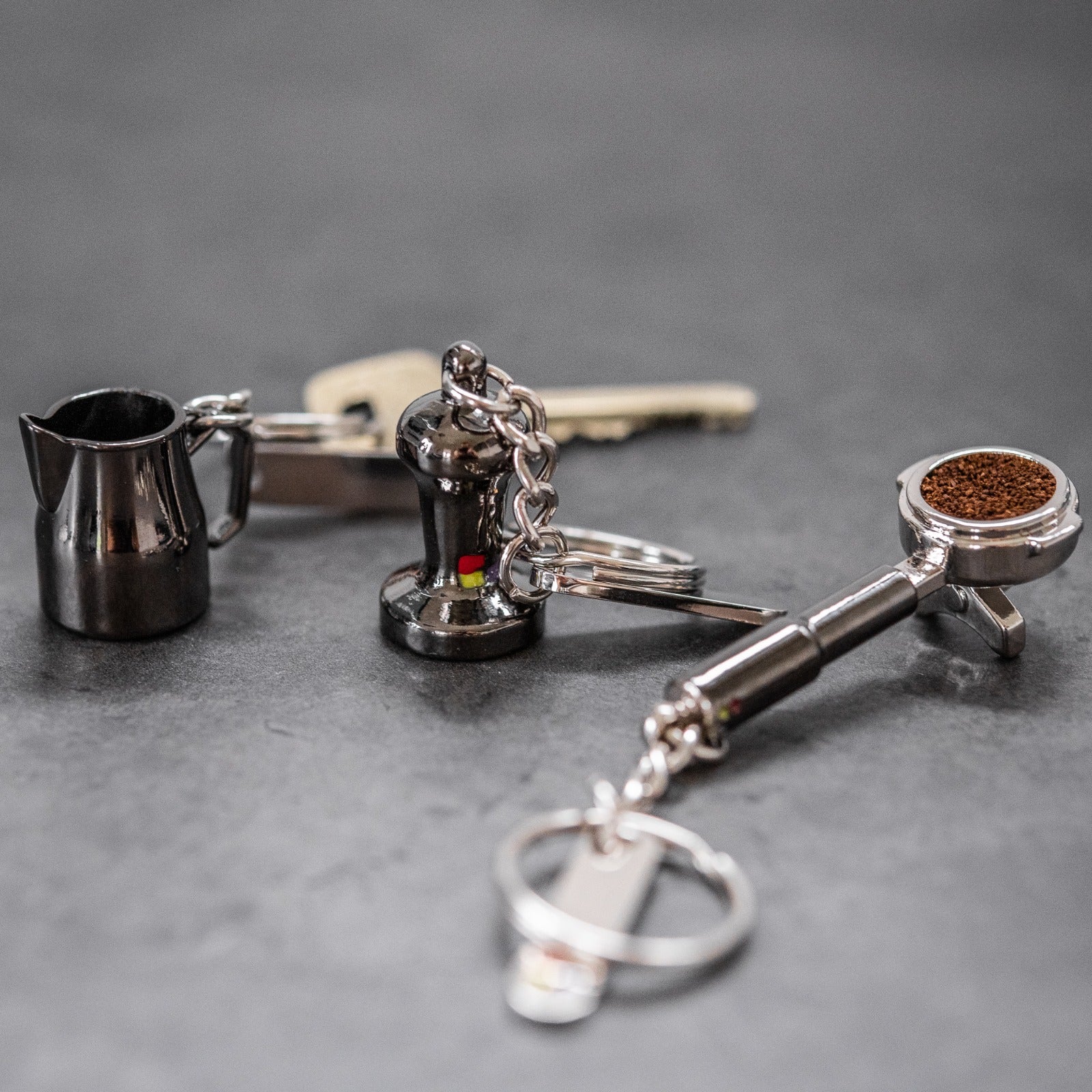 Coffee & Latte-Art Keychain Bundle 3 Unit Gift Set | Best Stainless Steel Milk Pitchers